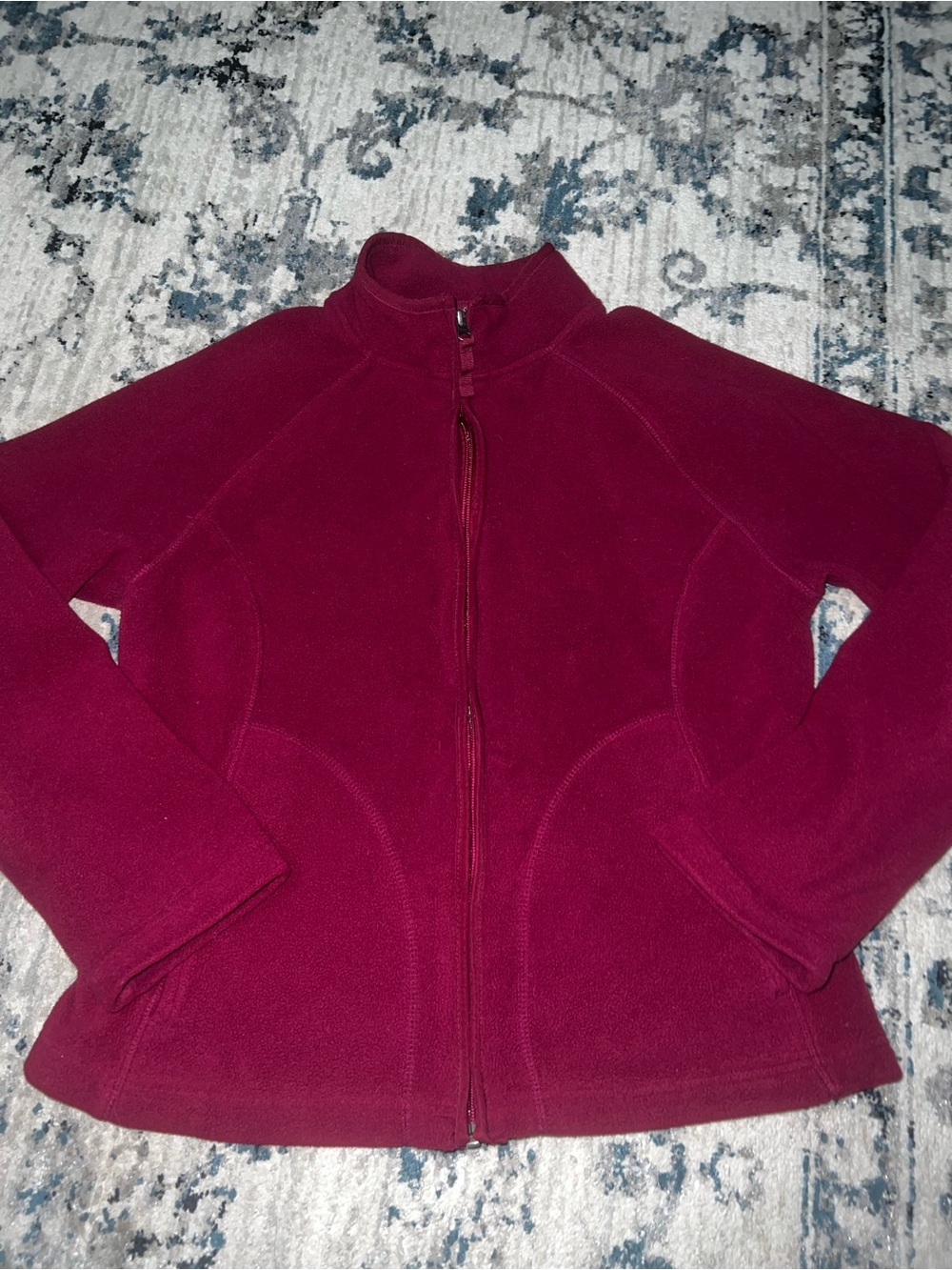 Burgundy Full-Zip Fleece Jacket